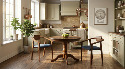 Обеденная группа ZiP-mebel Обеденная группа Брамос К 100 орех со стульями Челси орех синий арт. F001002W00X2Z011847W03