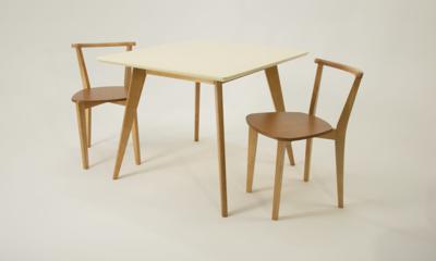 Стол ZiP-mebel Стол Сканди М 100 натур/слоновая кость со стульями Франк натур арт. F404111NUSX2R100701N00