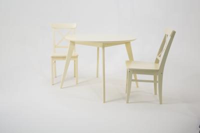 Стол ZiP-mebel Стол Сканди К 100 слоновая кость со стульями Ингольф слоновая кость арт. F004100S00X2R100741S00