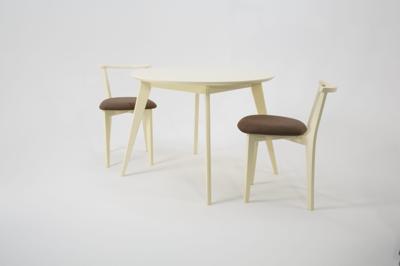 Стол ZiP-mebel Стол Сканди К 100 слоновая кость со стульями Франк слоновая кость велюр коричневый арт. F004100S00X2R101709S04