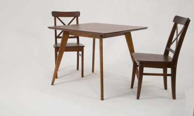 Стол ZiP-mebel Стол Сканди М 90 орех со стульями Ингольф орех арт. F404121W00X2R100742W00