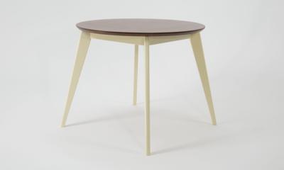 Стол ZiP-mebel Стол Сканди К 90 слоновая кость/орех со стульями Франк орех велюр бежевый арт. F004113SUWX2R101706W02