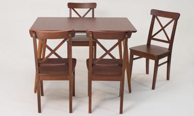 Стол ZiP-mebel Стол Монте 120 орех со стульями Ингольф Орех арт. F514135W00X4R100742W00