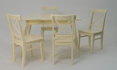 Стол ZiP-mebel Стол Сканди 120 слоновая кость со стульями Ингольф слоновая кость арт. F514100S00X4R100741S00