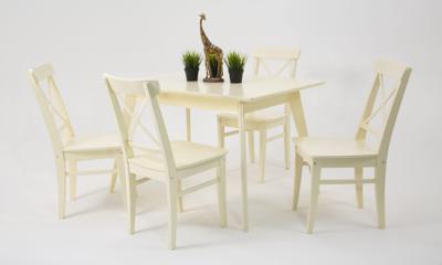 Стол ZiP-mebel Стол Сканди 120 слоновая кость со стульями Ингольф слоновая кость арт. F514100S00X4R100741S00