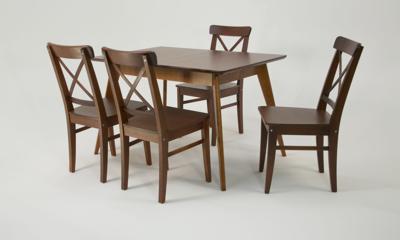 Стол ZiP-mebel Стол Сканди 120 орех со стульями Ингольф Орех арт. F514105W00X4R100742W00