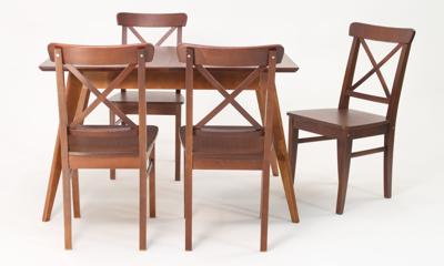 Стол ZiP-mebel Стол Сканди 120 орех со стульями Ингольф Орех арт. F514105W00X4R100742W00