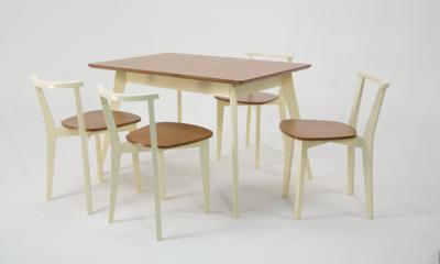 Стол ZiP-mebel Стол Сканди 120, Слоновая кость/Натуральное дерево арт. F514104SUN