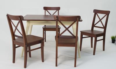 Стол ZiP-mebel Стол Сканди 120, Орех/Слоновая кость арт. F514103SUW