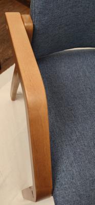 Стул ZiP-mebel Стул-кресло Джуно 2.0, Натуральное дерево/ Синий арт. Z112803N03