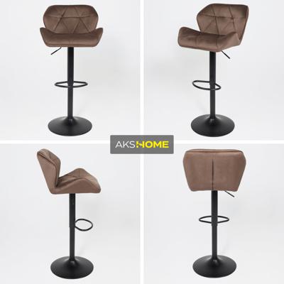 Стул барный AksHome Стул барный Berlin, шоколадный, велюр арт. ZN-126500