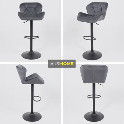 Стул барный AksHome Стул барный Berlin, темно-серый, велюр арт. ZN-126501