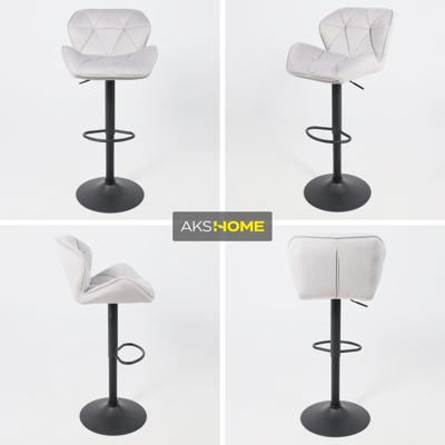 Стул барный AksHome Стул барный Berlin, серый, велюр арт. ZN-126499