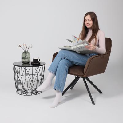 Кресло AksHome Кресло Virginia, поворотное, шоколадный, велюр арт. ZN-126141