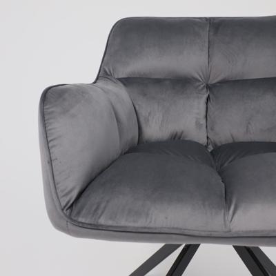 Кресло AksHome Кресло VIRGINIA, поворотное, велюр, тем.-серый HCJ-40/черный арт. ZN-273774