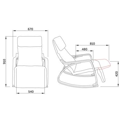 Кресло AksHome Кресло-качалка SMART, ткань, серый/белый арт. ZN-273776