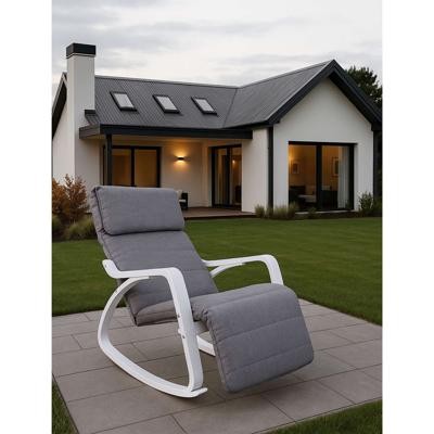 Кресло AksHome Кресло-качалка SMART, ткань, серый/белый арт. ZN-273776