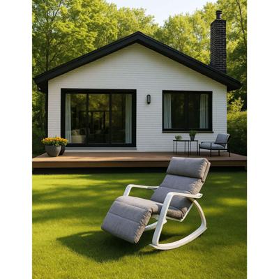 Кресло AksHome Кресло-качалка SMART, ткань, серый/белый арт. ZN-273776