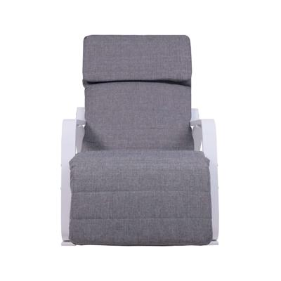 Кресло AksHome Кресло-качалка SMART, ткань, серый/белый арт. ZN-273776
