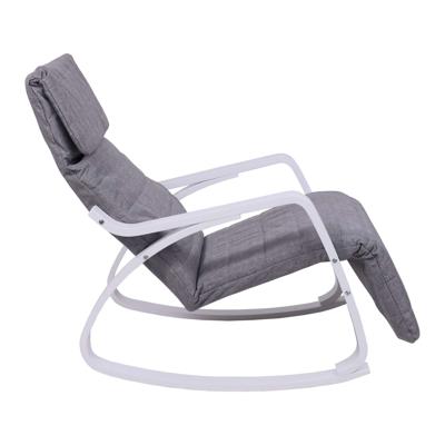 Кресло AksHome Кресло-качалка SMART, ткань, серый/белый арт. ZN-273776