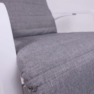 Кресло AksHome Кресло-качалка SMART, ткань, серый/белый арт. ZN-273776