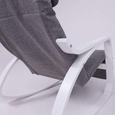 Кресло AksHome Кресло-качалка SMART, ткань, серый/белый арт. ZN-273776