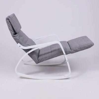 Кресло AksHome Кресло-качалка SMART, ткань, серый/белый арт. ZN-273776