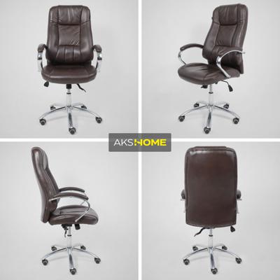 Кресло компьютерное AksHome Кресло поворотное King, темно-коричневый, натуральная кожа арт. ZN-125983
