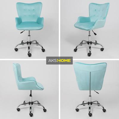 Кресло компьютерное AksHome Кресло поворотное Bella, мятный, велюр арт. ZN-125883