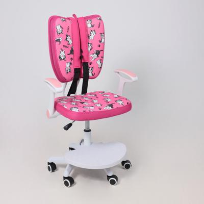 Кресло компьютерное AksHome Кресло поворотное Pegas, розовый с котятами, ткань арт. ZN-126036