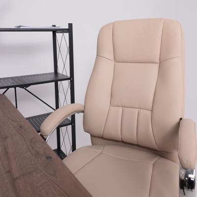 Кресло компьютерное AksHome Кресло поворотное King, бежевый, экокожа арт. ZN-125979