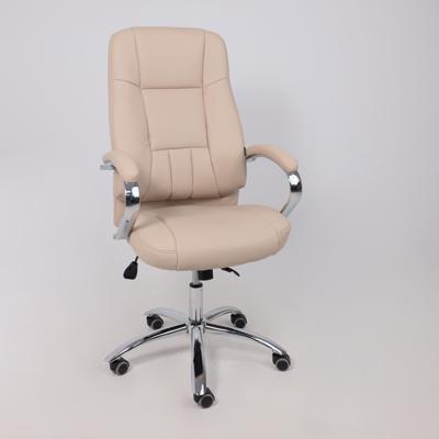 Кресло компьютерное AksHome Кресло поворотное King, бежевый, экокожа арт. ZN-125979