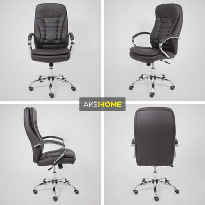 Кресло компьютерное AksHome Кресло поворотное Richard New, коричневый, экокожа арт. ZN-418416