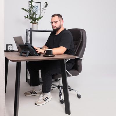 Кресло компьютерное AksHome Кресло поворотное Richard New, коричневый, экокожа арт. ZN-418416