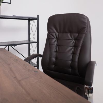 Кресло компьютерное AksHome Кресло поворотное Richard New, коричневый, экокожа арт. ZN-418416