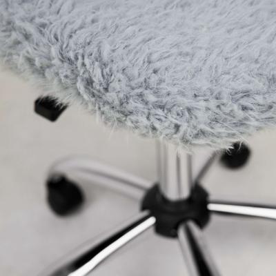 Кресло компьютерное AksHome Кресло поворотное Fluffy, серый, искусственный мех арт. ZN-125947