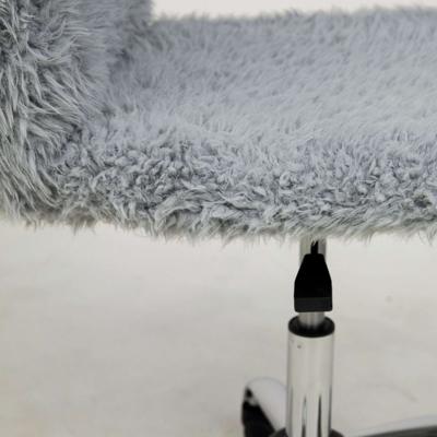 Кресло компьютерное AksHome Кресло поворотное Fluffy, серый, искусственный мех арт. ZN-125947