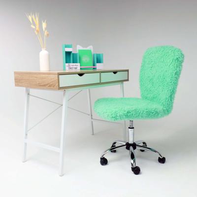 Кресло компьютерное AksHome Кресло поворотное Fluffy, мятный, искусственный мех арт. ZN-125945