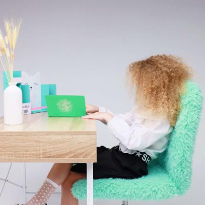 Кресло компьютерное AksHome Кресло поворотное Fluffy, мятный, искусственный мех арт. ZN-125945