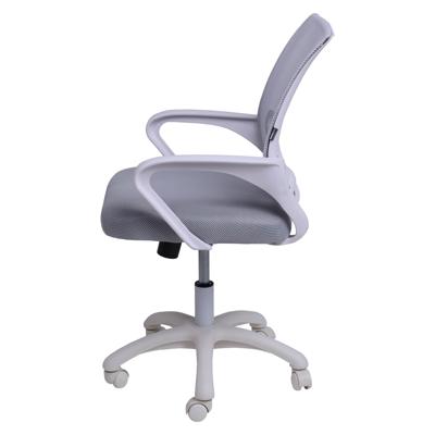 Кресло компьютерное AksHome Кресло рабочее, поворотное RICCI NEW, white, ткань/сетка, светло-серый арт. ZN-381505