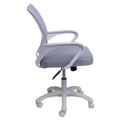 Кресло компьютерное AksHome Кресло рабочее, поворотное RICCI NEW, white, ткань/сетка, светло-серый арт. ZN-381505