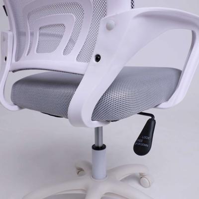 Кресло компьютерное AksHome Кресло рабочее, поворотное RICCI NEW, white, ткань/сетка, светло-серый арт. ZN-381505