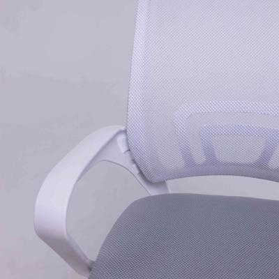 Кресло компьютерное AksHome Кресло рабочее, поворотное RICCI NEW, white, ткань/сетка, светло-серый арт. ZN-381505