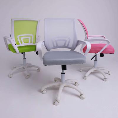 Кресло компьютерное AksHome Кресло рабочее, поворотное RICCI NEW, white, ткань/сетка, светло-серый арт. ZN-381505