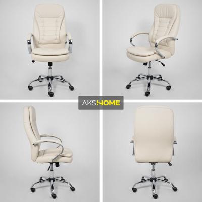 Кресло компьютерное AksHome Кресло поворотное Richard New, кремовый, экокожа арт. ZN-381506
