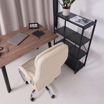Кресло компьютерное AksHome Кресло поворотное Richard New, кремовый, экокожа арт. ZN-381506