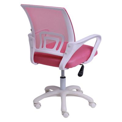Кресло компьютерное AksHome Кресло рабочее, поворотное RICCI NEW, white, ткань/сетка, розовый арт. ZN-418419
