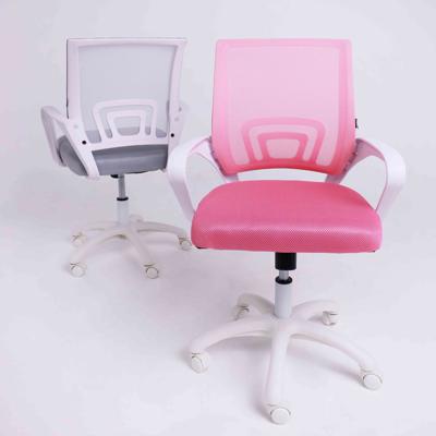 Кресло компьютерное AksHome Кресло рабочее, поворотное RICCI NEW, white, ткань/сетка, розовый арт. ZN-418419