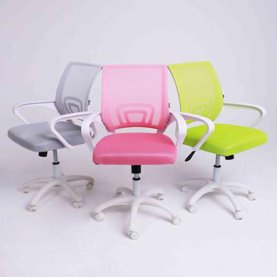 Кресло компьютерное AksHome Кресло рабочее, поворотное RICCI NEW, white, ткань/сетка, розовый арт. ZN-418419