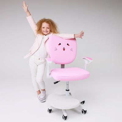 Кресло компьютерное AksHome Кресло поворотное Catty, котенок розовый, ткань арт. ZN-125901
